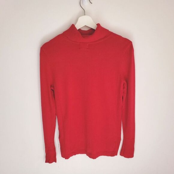 JM Collection Red Sweater with Gold Buttons PS - Picture 3 of 3